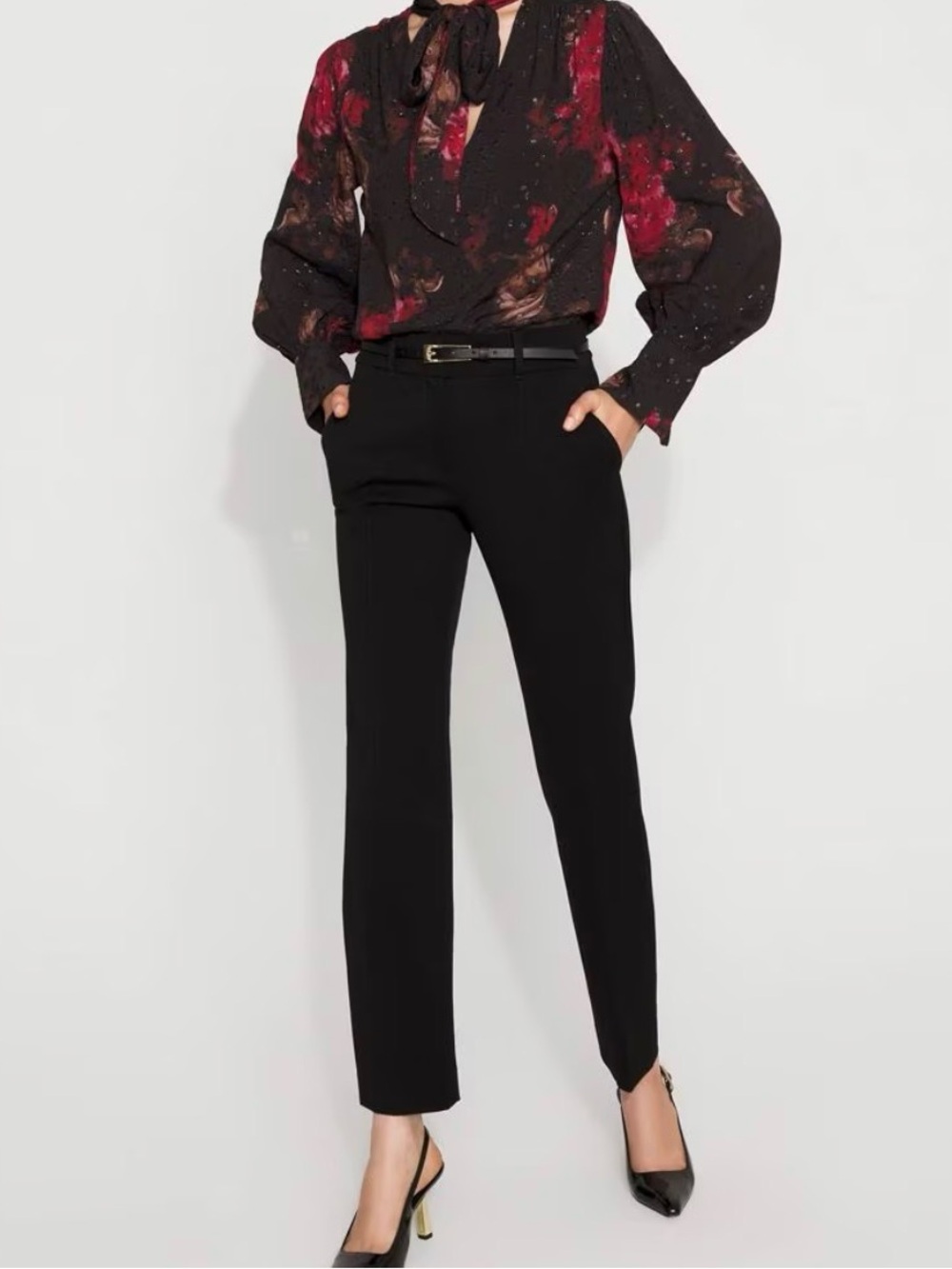 White House Black Market Black Straight-Leg Dress Pants